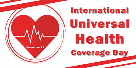 International Universal Health Coverage Day is traditionally celebrated in December. All elements are isolated.のイラスト素材