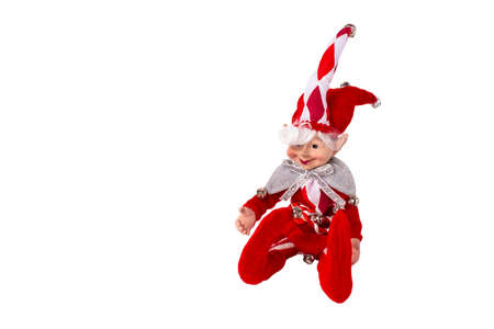 Harlequin soft toy isolated on white background.の写真素材