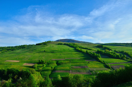 Mountain on a background of blue sky