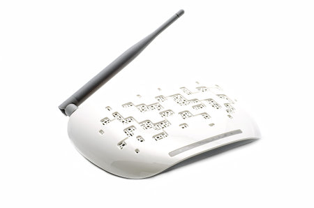 White router for wi-fi on a light background