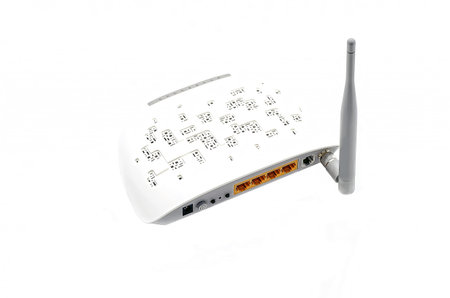 White router for wi-fi on a light background