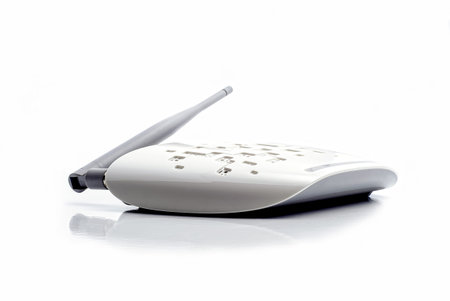 White router for wi-fi on a light background