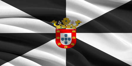 Flag of Ceuta waving in the windの写真素材