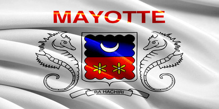 Flag of Mayotte waving in the windの写真素材