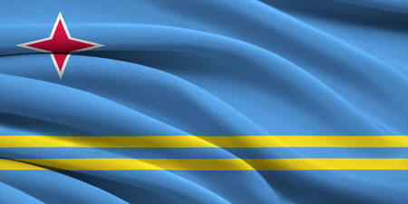 Flag of Aruba waving in the windの写真素材