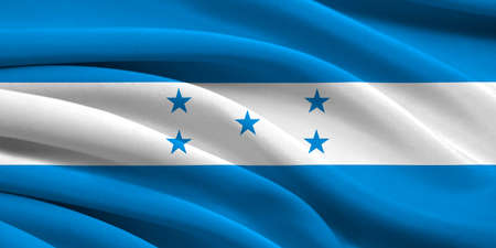 Flag of Honduras waving in the windの写真素材