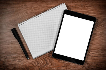 Tablet with an empty screen for your text or imageの写真素材