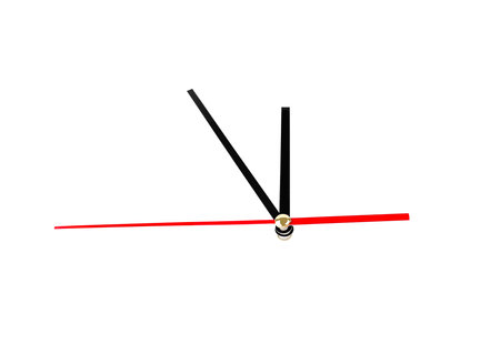 Arrows wall clock isolated on white background.