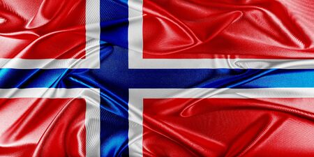 Norway Flag. Flag with a beautiful glossy silk texture.の写真素材
