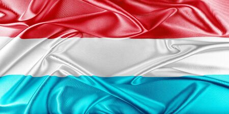 Luxembourg Flag. Flag with a beautiful glossy silk texture.の写真素材