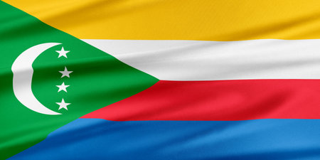 Comoros Flag. Flag with a beautiful glossy silk texture.
