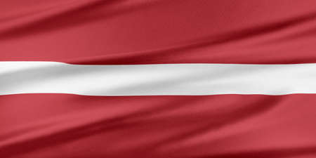 Latvia Flag. Flag with a beautiful glossy silk texture.の写真素材