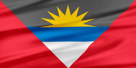 Antigua and Barbuda Flag. Flag with a beautiful glossy silk texture.の写真素材
