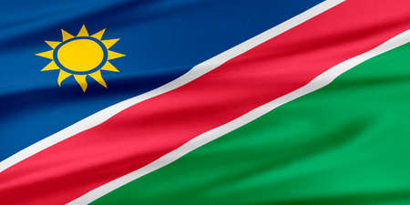 Namibia Flag. Flag with a beautiful glossy silk texture.の写真素材