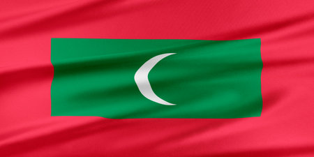 Maldives Flag. Flag with a beautiful glossy silk texture.