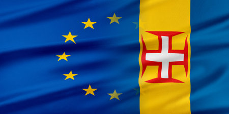European Union and Madeira. The concept of relationship between EU and Madeira.の写真素材