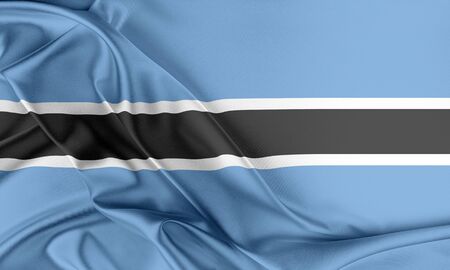 Botswana Flag. Flag with a beautiful glossy silk texture.の写真素材