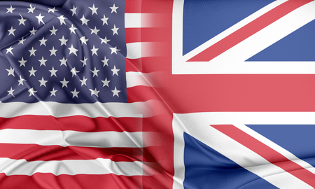 Relations between two countries. USA and United Kingdomの写真素材