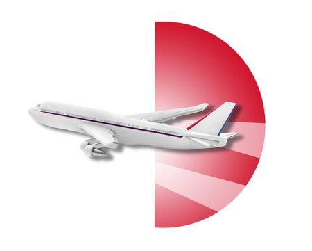 Plane on the background flag of the Malta. Travel concept.の写真素材