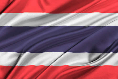 Flag of Thailand waving in the wind.の写真素材