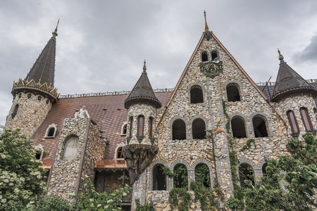 BURGAS, RAVADINOVO, BULGARIA - MAY 4: Walls of the castle and flower garden, on May 4, 2016 in Burgas, Ravadinovo, Bulgaria.のeditorial素材