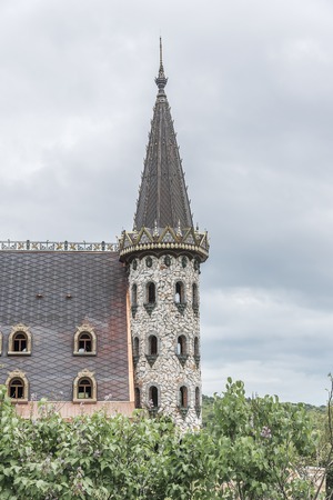 BURGAS, RAVADINOVO, BULGARIA - MAY 4: Walls of the castle and flower garden, on May 4, 2016 in Burgas, Ravadinovo, Bulgaria.のeditorial素材