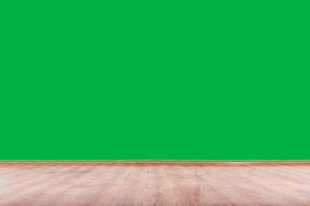 Empty white wall and wooden oak floor