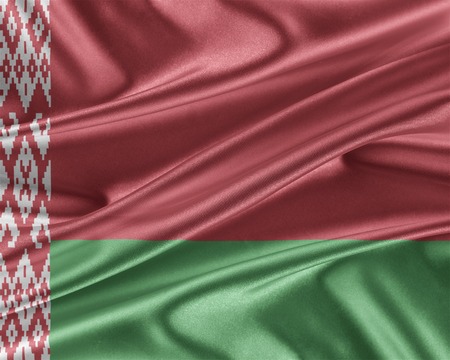 Belarus flag. Flag with a beautiful glossy silk texture.の写真素材