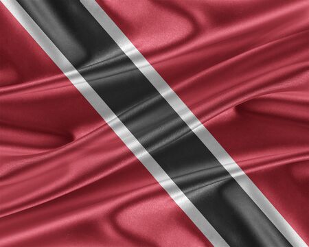Trinidad and Tobago flag with a glossy silk texture.の写真素材