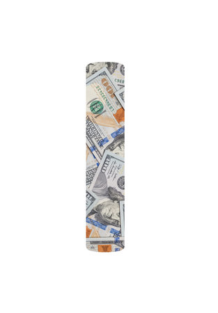 Alphabetic letter I. Dollars background over white.