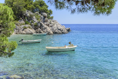 Beach in Brela on Makarska Riviera. Croatia.の写真素材