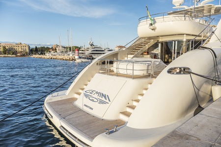 ZADAR, CROATIA - 11 JULY,2017: Boat on the pier in the resort town of Zadar, Croatia.のeditorial素材