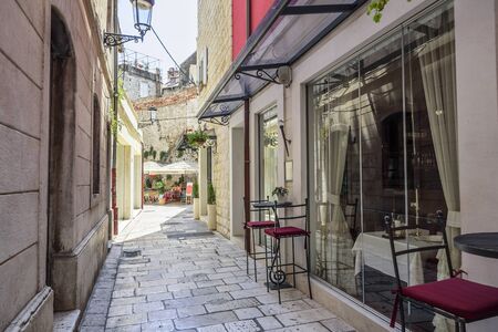 SPLIT, CROATIA - JULY 12, 2017: Streets of Split, a popular tourist destination in Croatiaのeditorial素材