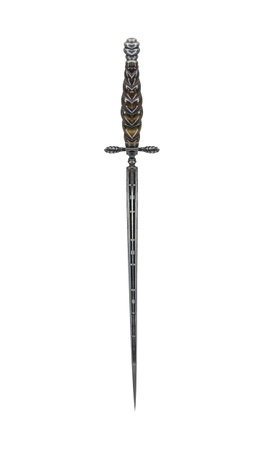Small antique japan sword on a white background.