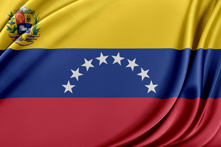 Venezuela flag. Flag with a beautiful glossy silk texture.の写真素材