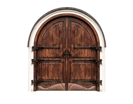Wooden antique gate isolated on a white background. Wooden antique gate isolated on a white background.