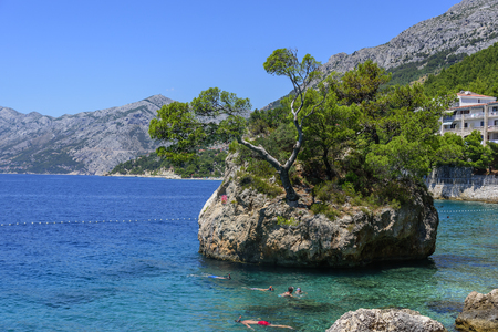 Amazing View Of Brela Beach, Dalmatia, Croatia.のeditorial素材