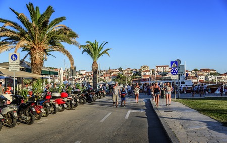 Main seafront promenade in Trogir, Dalmatia, Croatia.のeditorial素材