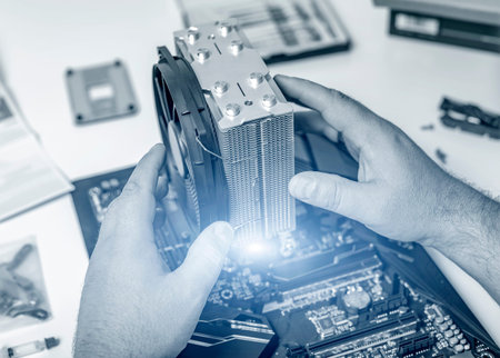 Installing or repair the air cooling system of the PC processor.