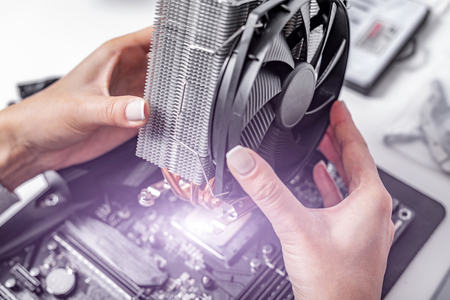 Installing or repair the air cooling system of the PC processor.の写真素材