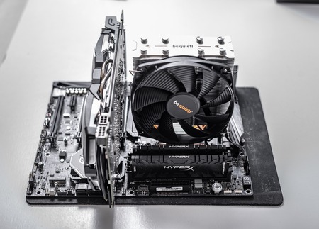 New processor Ryzen 7 2700X and computer motherboard Asus rog crosshair vii hero, dd4 and Nvidia GTX1080.のeditorial素材