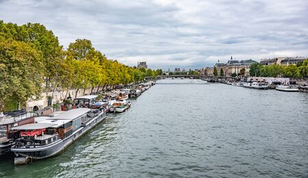View of the Eiffel Tower and the Senna River in Paris, France.のeditorial素材