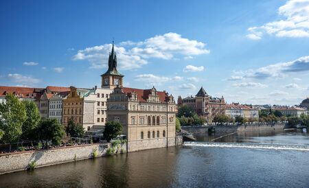 View of the city of Prague and the Vltava River.のeditorial素材