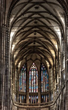 Rotunda of St. Vitus inside view. Prague, Czech Republic.のeditorial素材