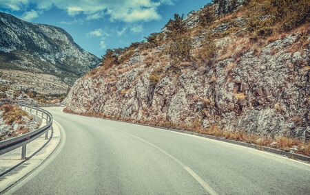 Mountain road on a summer day.の写真素材