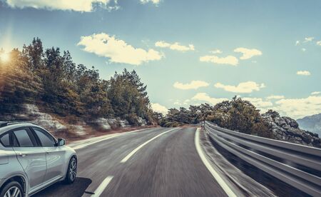 Mountain road on a summer day.の写真素材