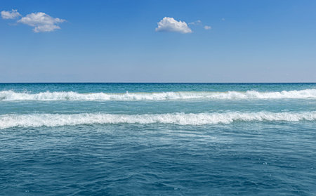 Sea and waves.