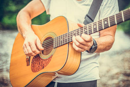 Acoustic Guitar Playing.の写真素材