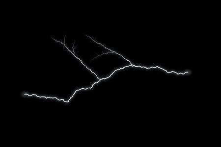 Isolate of thunder bolt on black backgroundの写真素材