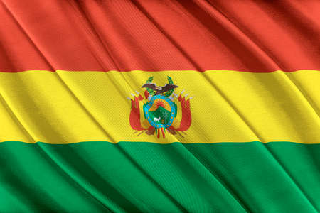 Colorful Bolivia flag waving in the wind.の写真素材